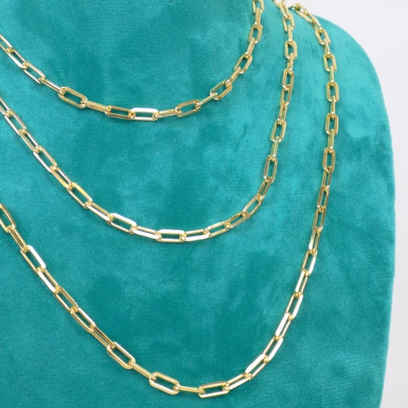 new with box! gold filled paperclip link chain necklace - Picture 5 of 6